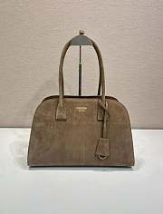 PRADA | Cocoa Brown Medium Suede Tote Bag - 1