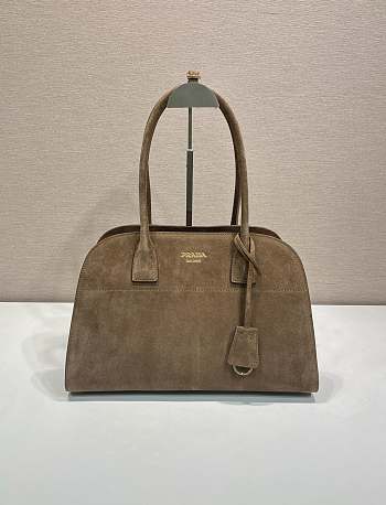 PRADA | Cocoa Brown Medium Suede Tote Bag