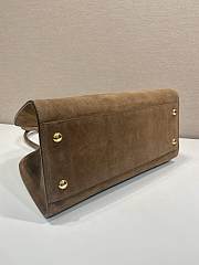 PRADA | Cocoa Brown Medium Suede Tote Bag - 6