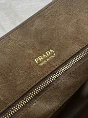 PRADA | Cocoa Brown Medium Suede Tote Bag - 5