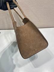 PRADA | Cocoa Brown Medium Suede Tote Bag - 3
