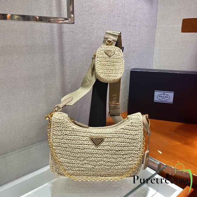 PRADA | Re-Edition 2005 crochet bag Olive Cream - 1
