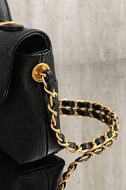 CHANEL | Leather flap bag gold hardware in black - 6