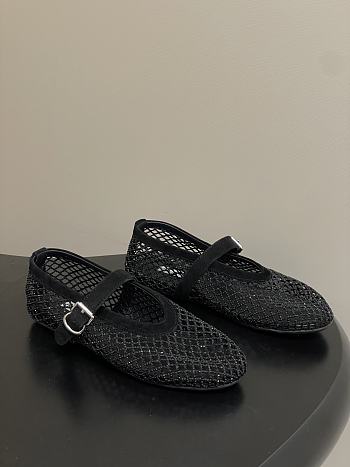 Alaïa Brown Mesh Ballet Flats In Black