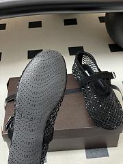 Alaïa Brown Mesh Ballet Flats In Black - 5