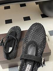 Alaïa Brown Mesh Ballet Flats In Black - 4