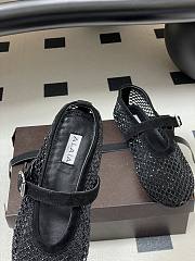 Alaïa Brown Mesh Ballet Flats In Black - 3