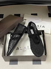 Alaïa Brown Mesh Ballet Flats In Black - 2