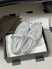Alaïa Brown Mesh Ballet Flats In White - 3