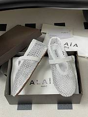 Alaïa Brown Mesh Ballet Flats In White - 2