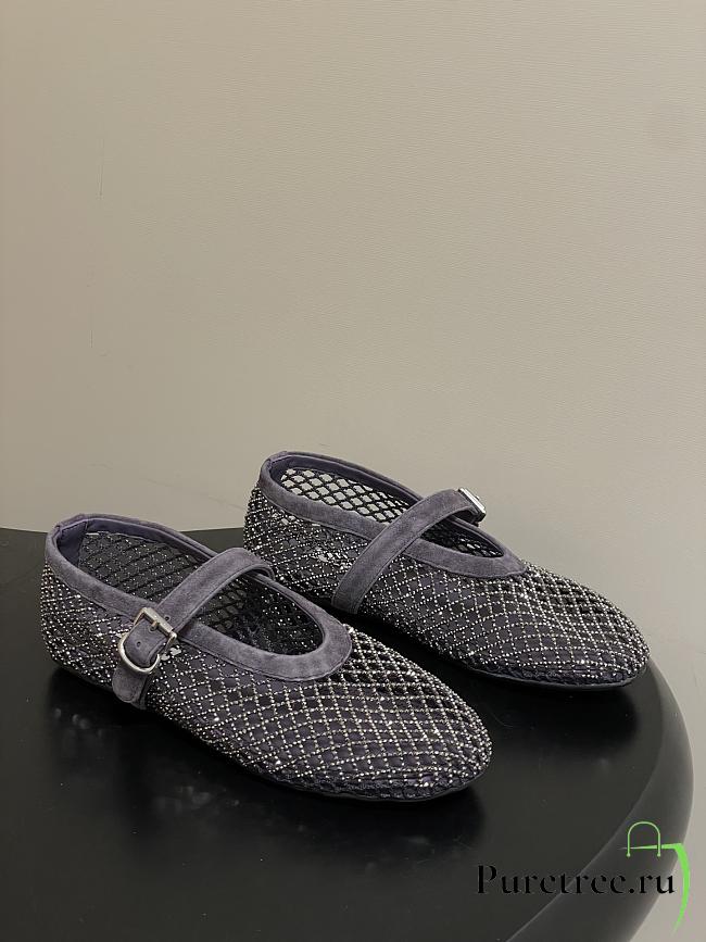 Alaïa Brown Mesh Ballet Flats In Purble - 1