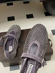 Alaïa Brown Mesh Ballet Flats In Purble - 4