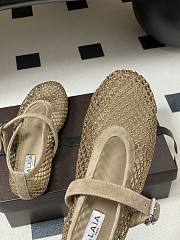 Alaïa Brown Mesh Ballet Flats In Beige - 3