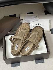 Alaïa Brown Mesh Ballet Flats In Beige - 4
