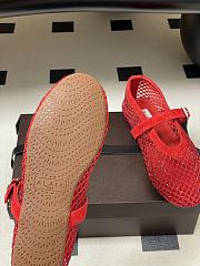 Alaïa Brown Mesh Ballet Flats In Red - 2