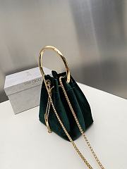 Jimmy Choo Bon Bon Bucket Bag Green - 4