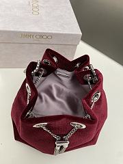 Jimmy Choo Bon Bon Bucket Bag Burgundy - 6