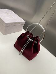 Jimmy Choo Bon Bon Bucket Bag Burgundy - 4
