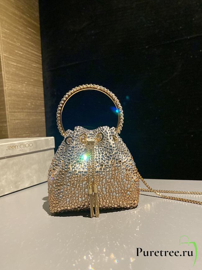 Jimmy Choo Bon Bon crystal-embellished Bucket Bag 01 - 1