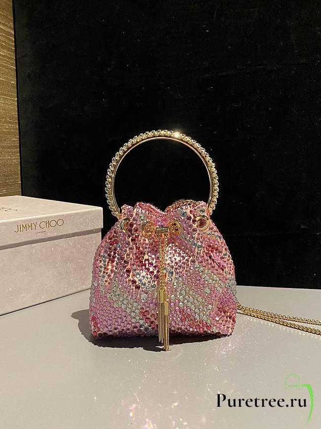 Jimmy Choo Bon Bon crystal-embellished Bucket Bag 02 - 1