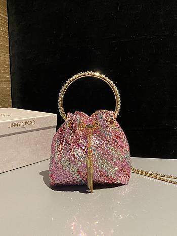 Jimmy Choo Bon Bon crystal-embellished Bucket Bag 02