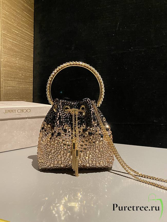 Jimmy Choo Bon Bon crystal-embellished Bucket Bag 03 - 1
