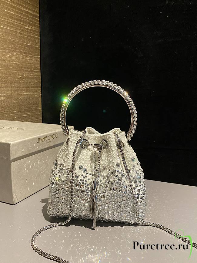 Jimmy Choo Bon Bon crystal-embellished Bucket Bag 05 - 1