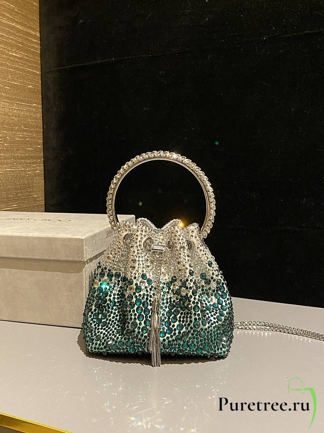 Jimmy Choo Bon Bon crystal-embellished Bucket Bag 06 - 1