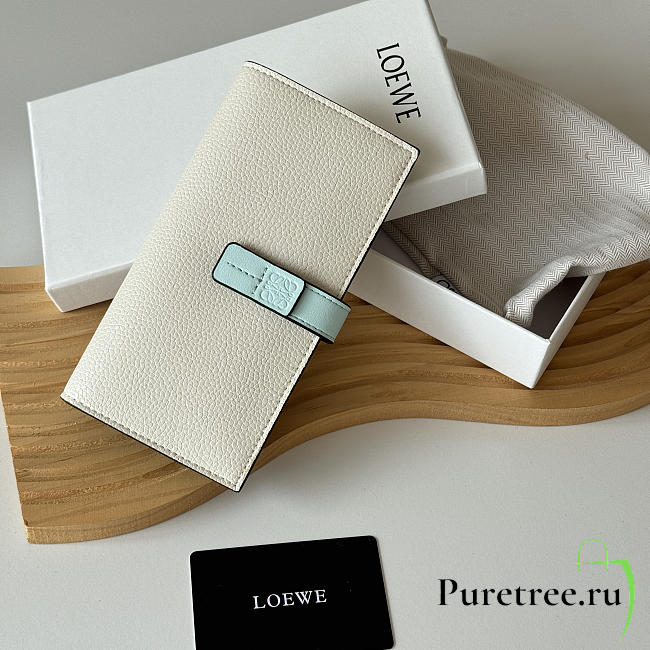Loewe Bi-fold Long Wallet In White - 1