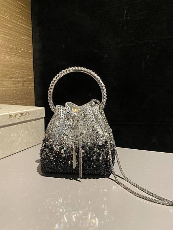 Jimmy Choo Bon Bon crystal-embellished Bucket Bag 08