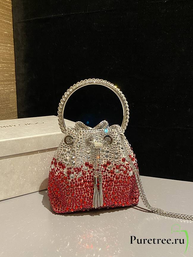 Jimmy Choo Bon Bon crystal-embellished Bucket Bag 09 - 1