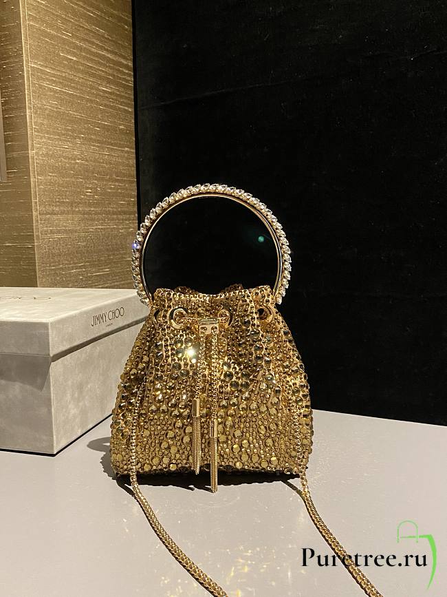 Jimmy Choo Bon Bon crystal-embellished Bucket Bag 11 - 1