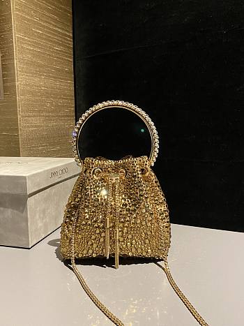Jimmy Choo Bon Bon crystal-embellished Bucket Bag 11