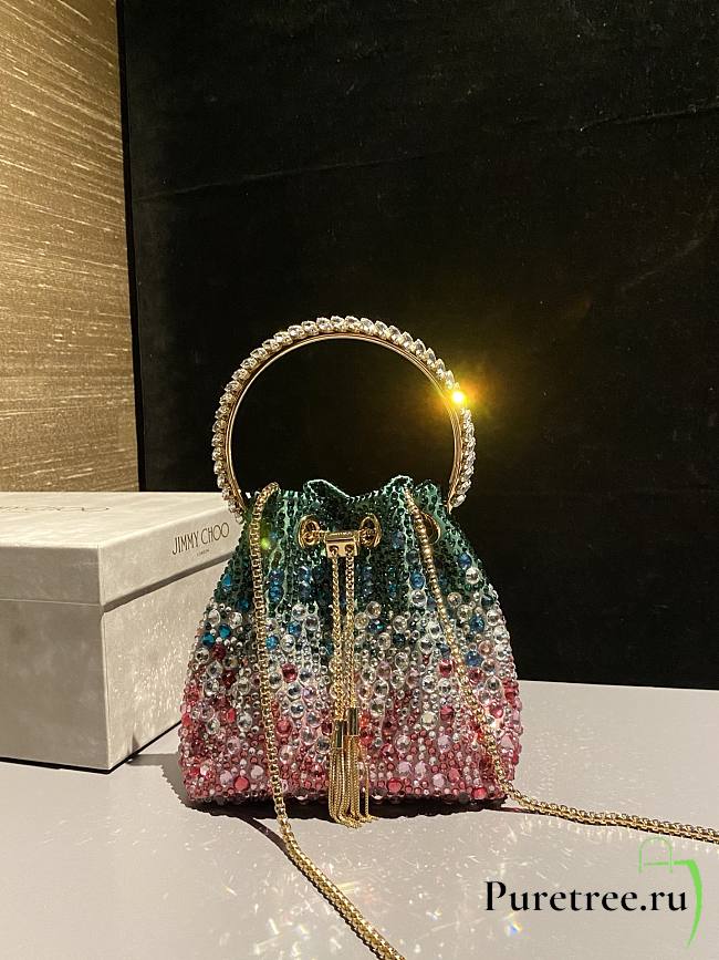 Jimmy Choo Bon Bon crystal-embellished Bucket Bag 12 - 1