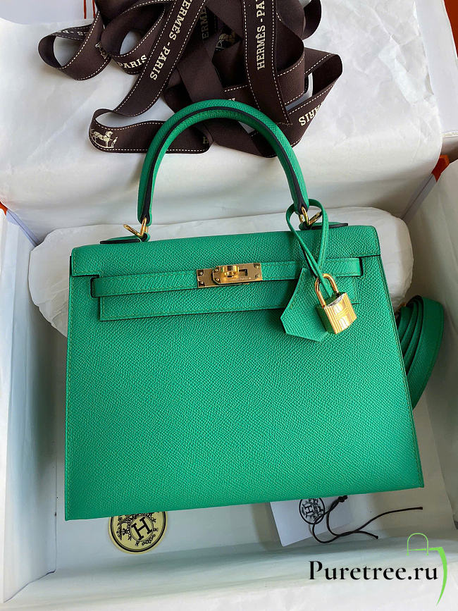 HERMES |  Kelly 28 in Cactus Epsom leather green - 1