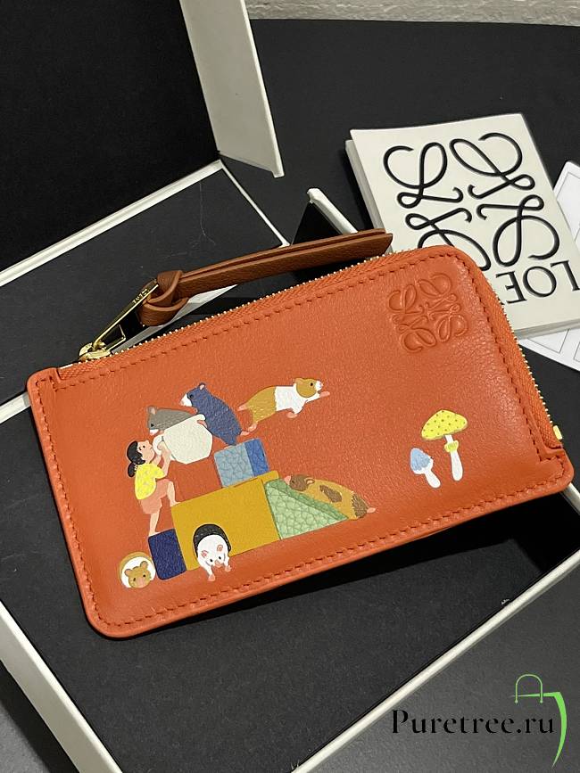LOEWE | Suna Fujita zippered card holder orange - 1