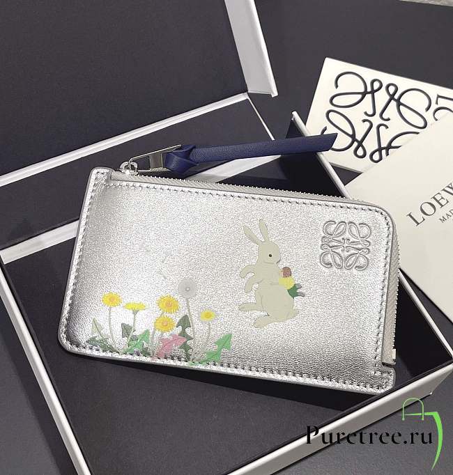 LOEWE | Suna Fujita zippered card holder silver - 1
