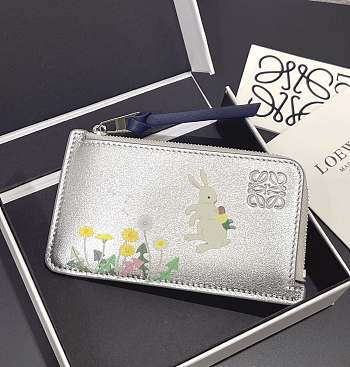 LOEWE | Suna Fujita zippered card holder silver
