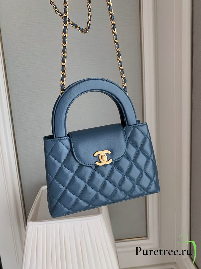 CHANEL | Small Kelly Bag in 24P Shiny Distressed Blue - 1