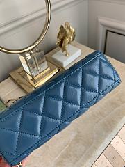 CHANEL | Small Kelly Bag in 24P Shiny Distressed Blue - 4