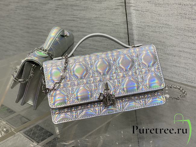 DIOR | Lady Handbag in Silver with Pearl Chain - 1