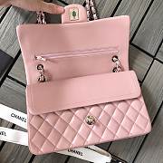 CHANEL | Classic Flap Chain Bag Lambskin Pink Silver - A01112- 25cm - 4