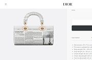 DIOR | Small Lady D-Joy Bag White and Black Calfskin with Newspaper Print - 2