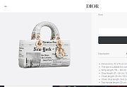DIOR | Small Lady D-Joy Bag White and Black Calfskin with Newspaper Print - 3