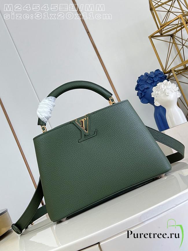LOUIS VUITTON | Capucines MM Taurillon In Green - 1