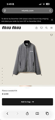 MIUMIU | Fleece sweatshirt in grey - 6