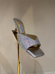 Jimmy Choo Handcrafted Pearl & Rhinestone Silver - 6