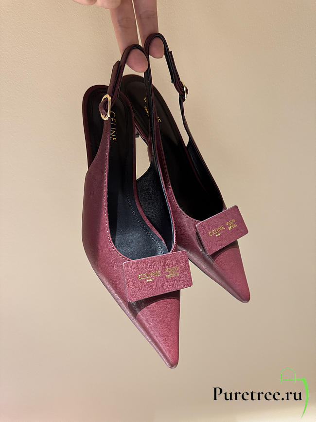 CELINE | New Kitten Heel Sandals Burgundy - 1