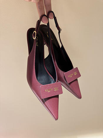 CELINE | New Kitten Heel Sandals Burgundy