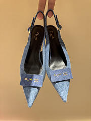CELINE | New Kitten Heel Sandals Blue Denim - 6